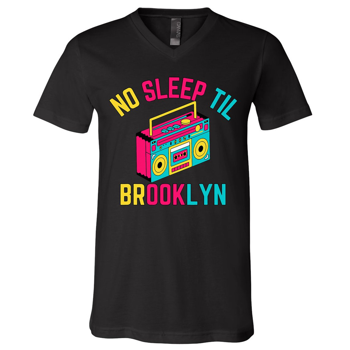 Retro No Sleep Til Brooklyn V-Neck T-Shirt