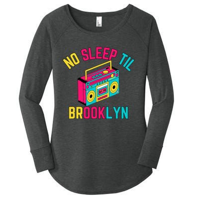 Retro No Sleep Til Brooklyn Women's Perfect Tri Tunic Long Sleeve Shirt