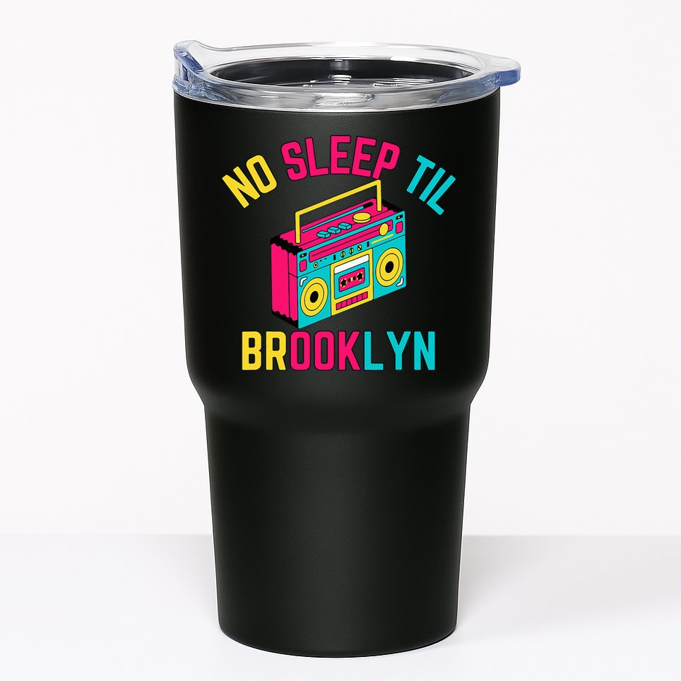 Retro No Sleep Til Brooklyn Tumbler