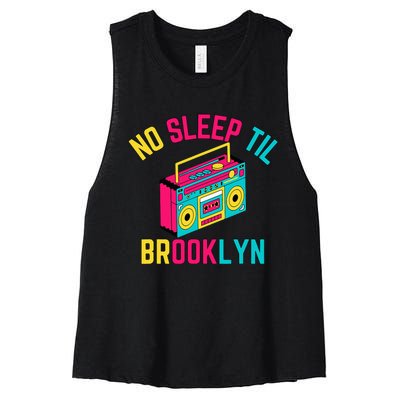 Retro No Sleep Til Brooklyn Women's Racerback Cropped Tank