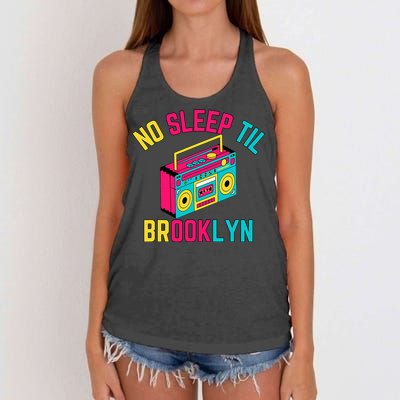 Retro No Sleep Til Brooklyn Women's Knotted Racerback Tank