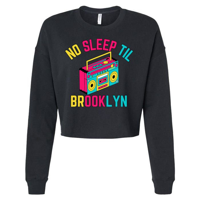 Retro No Sleep Til Brooklyn Cropped Pullover Crew