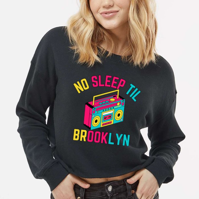 Retro No Sleep Til Brooklyn Cropped Pullover Crew