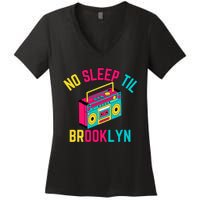 Retro No Sleep Til Brooklyn Women's V-Neck T-Shirt