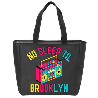 Retro No Sleep Til Brooklyn Zip Tote Bag