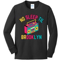 Retro No Sleep Til Brooklyn Kids Long Sleeve Shirt