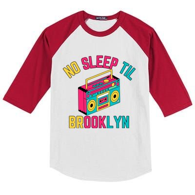 Retro No Sleep Til Brooklyn Kids Colorblock Raglan Jersey