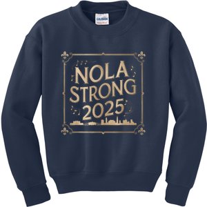 Remember Nola Strong 2025 Unity For New Orleans Culture Kids Sweatshirt