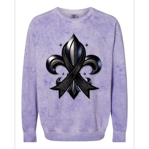 Remember Nola Strong Black Ribbon Support Louisiana Colorblast Crewneck Sweatshirt