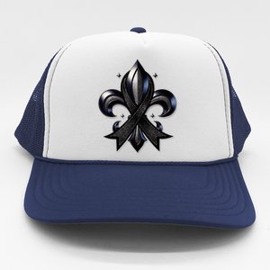 Remember Nola Strong Black Ribbon Support Louisiana Trucker Hat