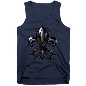 Remember Nola Strong Black Ribbon Support Louisiana Tank Top