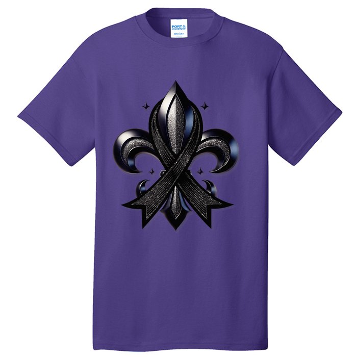 Remember Nola Strong Black Ribbon Support Louisiana Tall T-Shirt