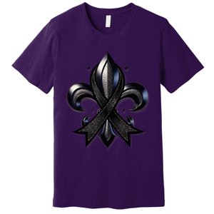 Remember Nola Strong Black Ribbon Support Louisiana Premium T-Shirt