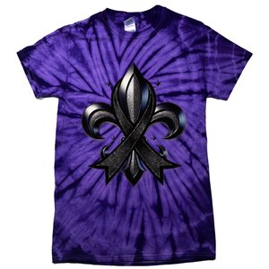 Remember Nola Strong Black Ribbon Support Louisiana Tie-Dye T-Shirt