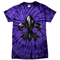 Remember Nola Strong Black Ribbon Support Louisiana Tie-Dye T-Shirt