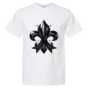 Remember Nola Strong Black Ribbon Support Louisiana Garment-Dyed Heavyweight T-Shirt