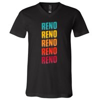 Reno Nevada Souvenir Retro Vintage Reno V-Neck T-Shirt