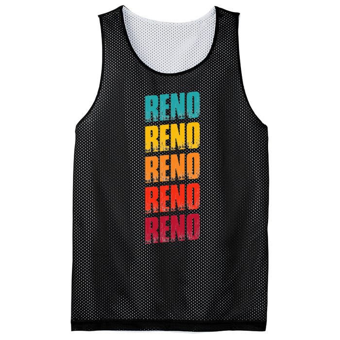 Reno Nevada Souvenir Retro Vintage Reno Mesh Reversible Basketball Jersey Tank