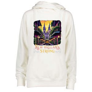 Remember Nola Strong 2025 Unity For New Orleans Culture Womens Funnel Neck Pullover Hood