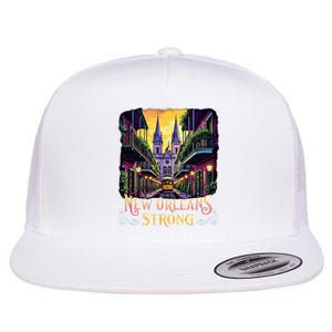 Remember Nola Strong 2025 Unity For New Orleans Culture Flat Bill Trucker Hat