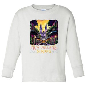 Remember Nola Strong 2025 Unity For New Orleans Culture Toddler Long Sleeve Shirt