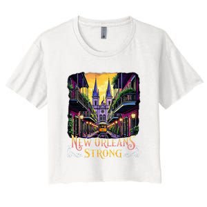 Remember Nola Strong 2025 Unity For New Orleans Culture Women's Crop Top Tee