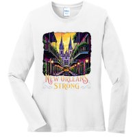 Remember Nola Strong 2025 Unity For New Orleans Culture Ladies Long Sleeve Shirt