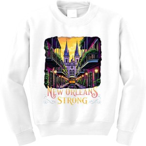 Remember Nola Strong 2025 Unity For New Orleans Culture Kids Sweatshirt