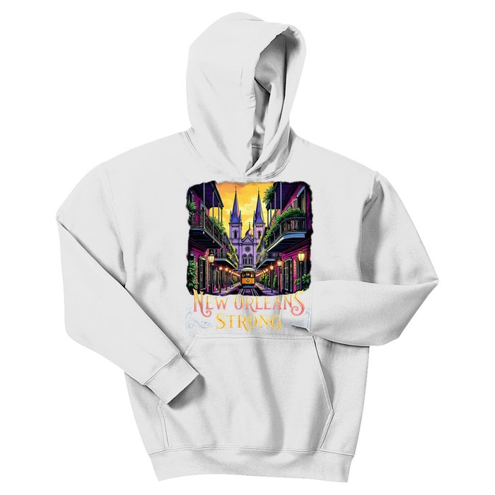 Remember Nola Strong 2025 Unity For New Orleans Culture Kids Hoodie