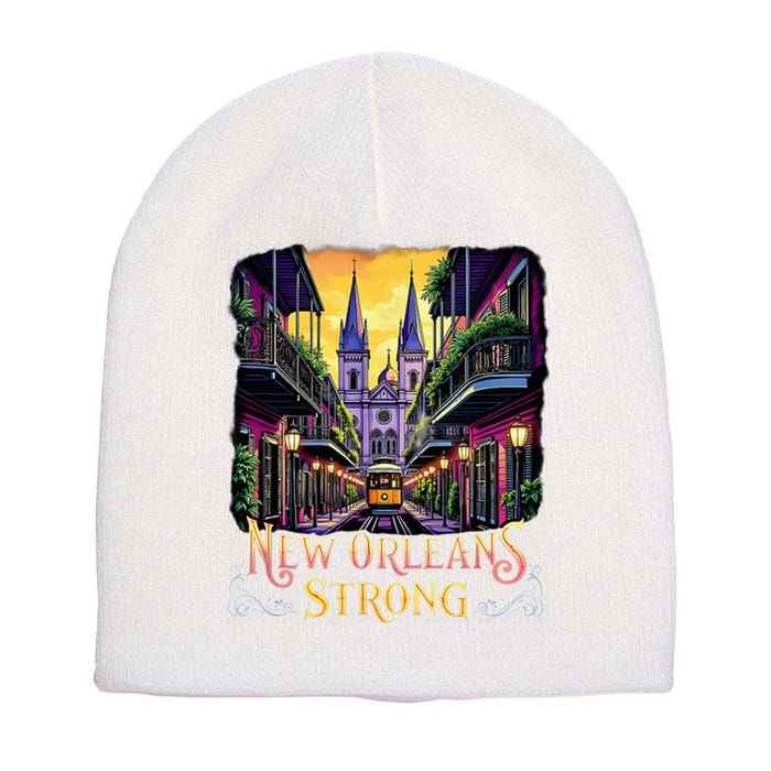 Remember Nola Strong 2025 Unity For New Orleans Culture Short Acrylic Beanie