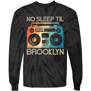 Retro No Sleep Til Brooklyn Old School Portable Stereo Tie-Dye Long Sleeve Shirt