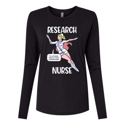 Research Nurse Superhero Nursing Cool Gift Womens Cotton Relaxed Long Sleeve T-Shirt