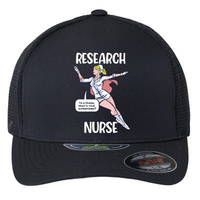 Research Nurse Superhero Nursing Cool Gift Flexfit Unipanel Trucker Cap