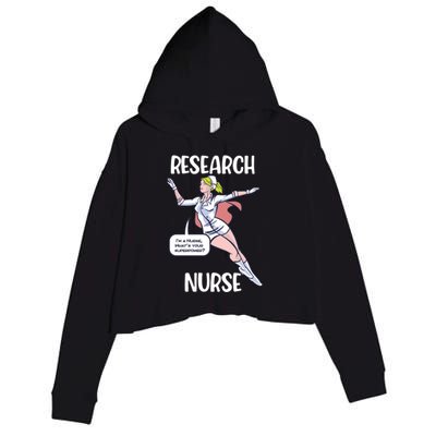 Research Nurse Superhero Nursing Cool Gift Crop Fleece Hoodie