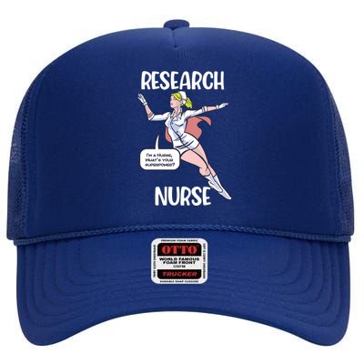 Research Nurse Superhero Nursing Cool Gift High Crown Mesh Back Trucker Hat