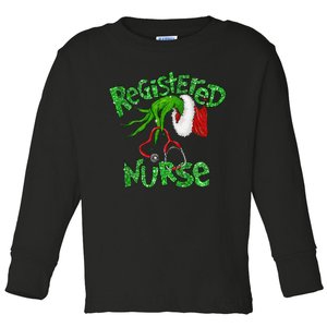 Registered Nurse Stethoscope Santa Elf Christmas Xmas Pajama Toddler Long Sleeve Shirt