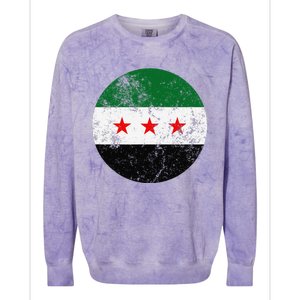 Retro New Syrian Flag Free Syria Freedom Colorblast Crewneck Sweatshirt