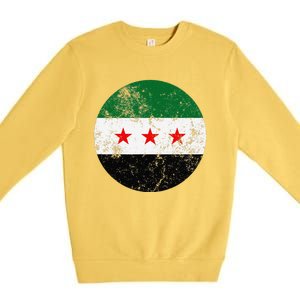 Retro New Syrian Flag Free Syria Freedom Premium Crewneck Sweatshirt