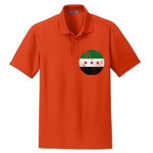 Retro New Syrian Flag Free Syria Freedom Dry Zone Grid Polo