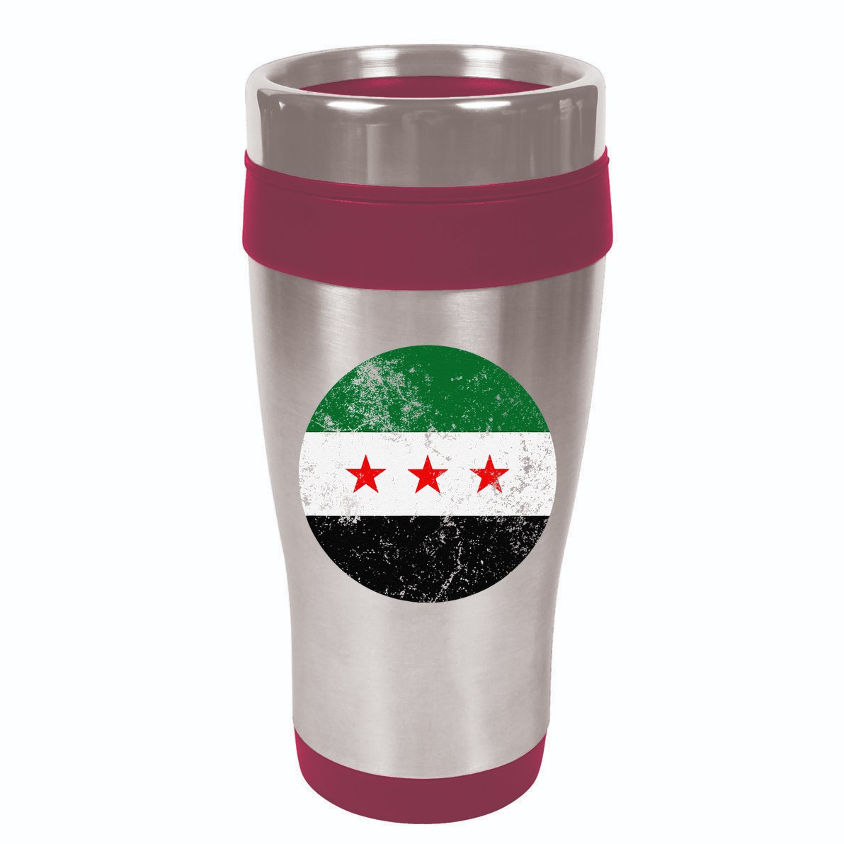 Retro New Syrian Flag Free Syria Freedom 7 Panel Mesh Trucker Snapback Hat
