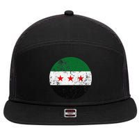 Retro New Syrian Flag Free Syria Freedom 7 Panel Mesh Trucker Snapback Hat