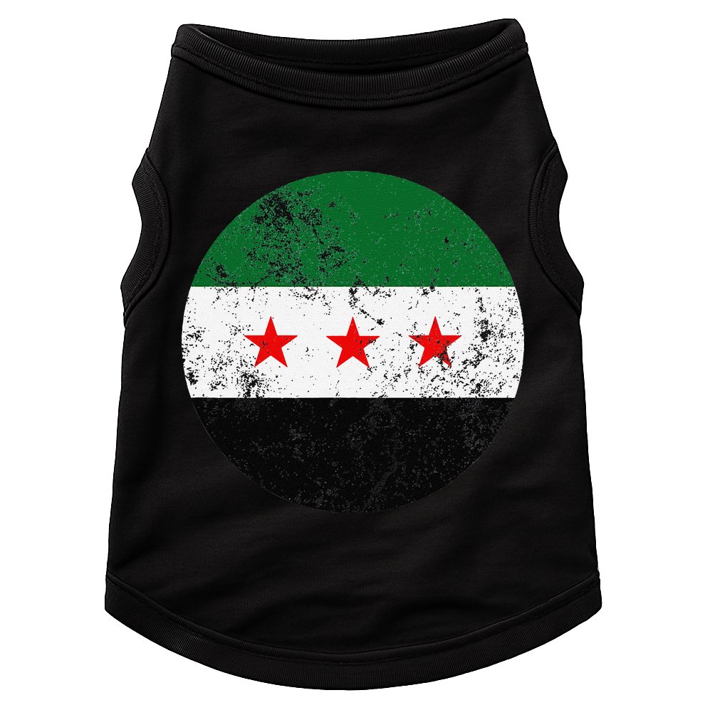 Retro New Syrian Flag Free Syria Freedom Doggie Tank