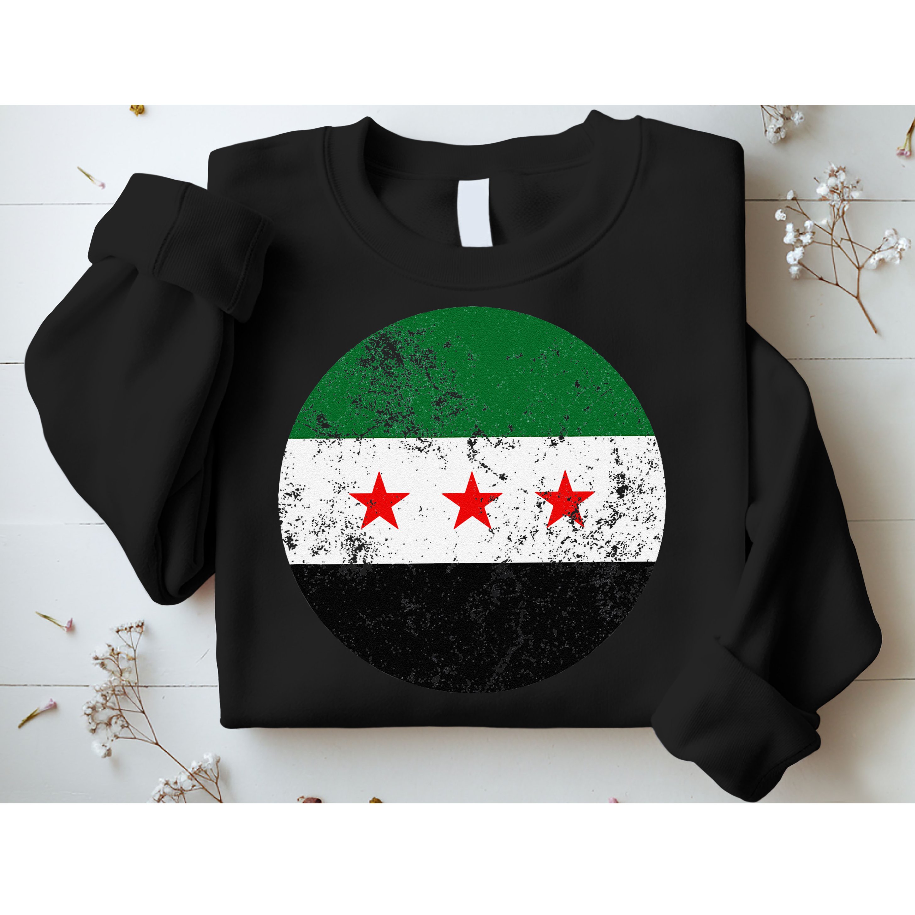 Retro New Syrian Flag Free Syria Freedom Sweatshirt