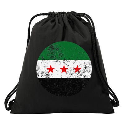 Retro New Syrian Flag Free Syria Freedom Drawstring Bag