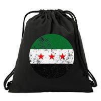 Retro New Syrian Flag Free Syria Freedom Drawstring Bag