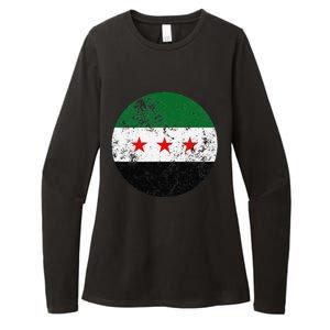 Retro New Syrian Flag Free Syria Freedom Womens CVC Long Sleeve Shirt