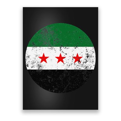 Retro New Syrian Flag Free Syria Freedom Poster