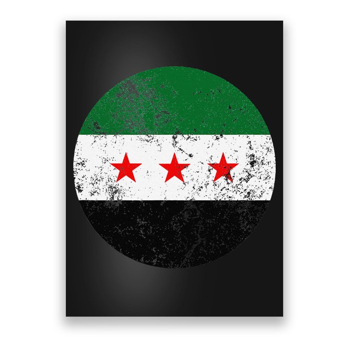 Retro New Syrian Flag Free Syria Freedom Poster