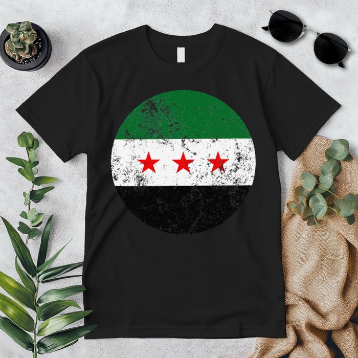 Retro New Syrian Flag Free Syria Freedom Premium T-Shirt