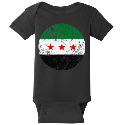 Retro New Syrian Flag Free Syria Freedom Baby Bodysuit
